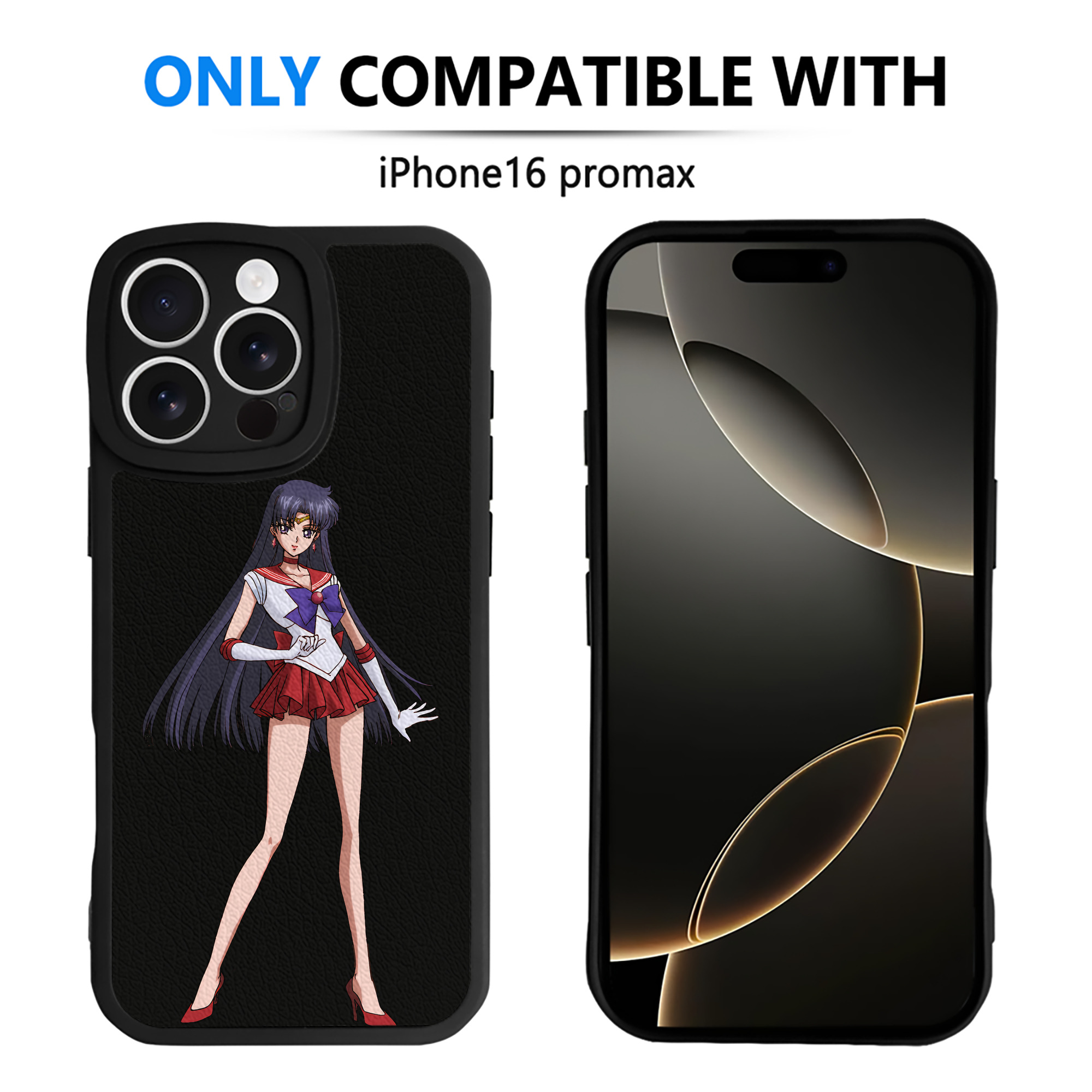 （画像用） 美少女戦士セーラームーン 火野レイ ひの レイ Sailor Moon Hino Rei （セーラーマーズ,Sailor Mars） 【iPhone 16シリーズ対応】シリコンスマホケース（レザー調） 材質：シリコン